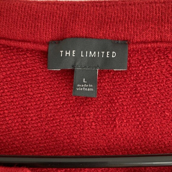 The Limited Women’s Knit Top Red Long Sleeve Sweater Grommet Lace Sz Large - Picture 4 of 10